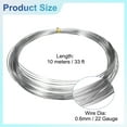 thumbnail image 2 of Alambre de Acero Inoxidable de 22 Gauge 0.6mm 10m/33 pies Suave para Escultura Artística para Fabricación de Joyería, Enhebrado de Cuentas, Suministros de Manualidades DIY, Plata, 2 of 7