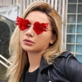thumbnail image 5 of Womens Girls Sunglasses Rimless Eyeglasses Party Outdoor red, 5 of 8