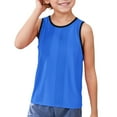 thumbnail image 4 of Gelikeya Boys Tank Tops 10-12 Basketball Baseball Soccer Solid Color Casual Round Neck Undershirts Breathable Kids Summer Vest Top Dark Blue 10-15 Years, 4 of 4