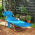 thumbnail image 2 of Outsunny Tanning Chair with Face Hole, 5-Level Folding Lounge Chair, Blue, 2 of 10