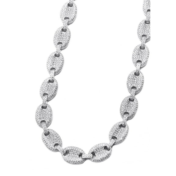 Silver Chain -  Silver Iced Out Puff Chain