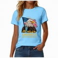 thumbnail image 4 of mgoYE Women T-Shirt 250 Years American Flag 250th Anniversary USA T-Shirt(Sky Blue,XL), 4 of 8