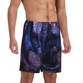 thumbnail image 2 of Fuzoiu Fantasy Dragon In Cathedral Print Pajama Shorts for Men, Men's Pajama Bottoms,Mens Lounge Sleepwear,Pajama Pants with Pocket-XX-Large, 2 of 6