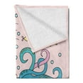 thumbnail image 2 of Sea Monster Soft Flannel Fleece Throw Blanket, Mythological with Long Hair Jellyfish Fish, Cozy Plush for Indoor and Outdoor Use, 50" x 70", Pale Pink Multicolor, by Ambesonne, 2 of 5