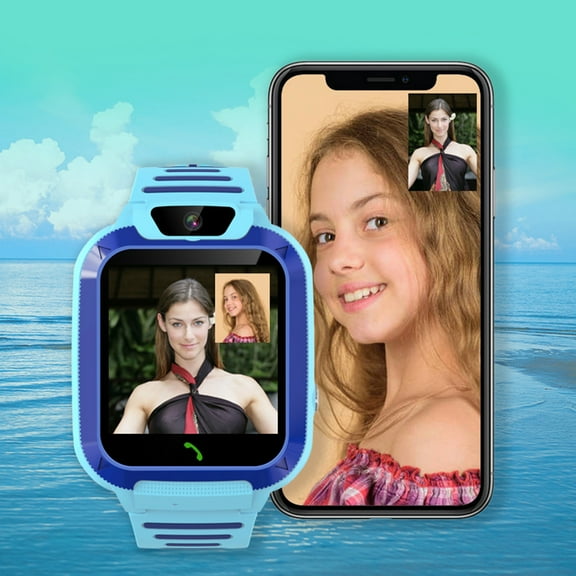 Vfedsrsge Children's Intelligent Watch with High-definition Touchscreen, Camera for Video Calls 4G Blue