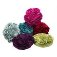 thumbnail image 4 of Fennco Styles Multi Rose Motifs Felt 15-inch Round Decorative Throw Pillow (Teal, Case + Insert), 4 of 6