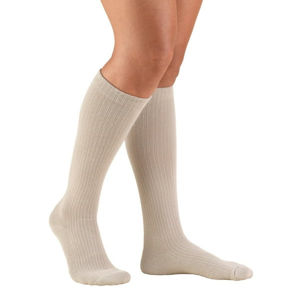 Truform Women's Socks, Cushion Foot, Active Casual Style: 15-20 mmHg, Tan, Small