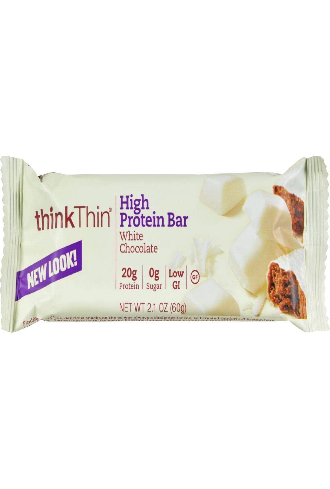 Think Thin! High Protein Meal Alternative Nutrition Bar, White Chocolate, 2.1 Ounce Bar (Pack of 10)