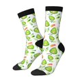 thumbnail image 2 of Uemuo Kawaii Avocado Pattern Women's Crew Socks, Soft Durable Breathable Moisture-Wicking with Odor Control Cotton socks, 2 of 9