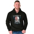 thumbnail image 4 of Liberty Death Skull Crossbones Flag Unisex Plus Fleece Graphic Hoodie Brisco Brands 3X, 4 of 6