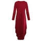thumbnail image 5 of Vestido largo maxi Colco Rojo S Mujer con dobladillo de manga larga cuello en V suelto, 5 of 8