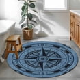 thumbnail image 3 of Round Rugs 3Ft, Blue Compass Nautical Round Area Rug Washable Indoor Throw Carpet, Coastal Vintage Small Non Slip Circle Rug for Bedroom Living Room Home Decor Aesthetic, 3 of 8