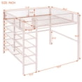thumbnail image 3 of Juiluna Full Size Metal Loft Bed With 4-Tier Shelves Storage Space Staircase Loft Bed Frame Easy Assembly Slat Mattress Foundation Loft Bed For Bedroom Boys Girls Room, 3 of 9