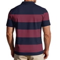 thumbnail image 4 of Homeyce Golf Polo Shirts for Men Short Sleeve Collar Shirts Button Business Casual Work Office Lightweight Polo Tee Striped Color Block Golf T Shirt,Red 3XL, 4 of 4