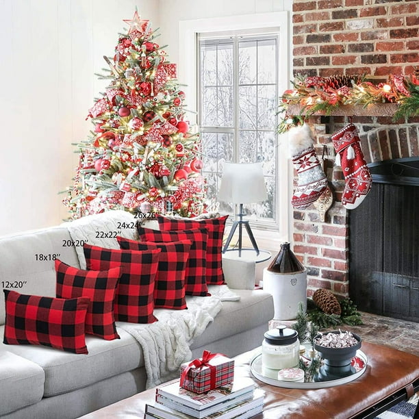 Red and black buffalo plaid outdoor pillows new arrivals