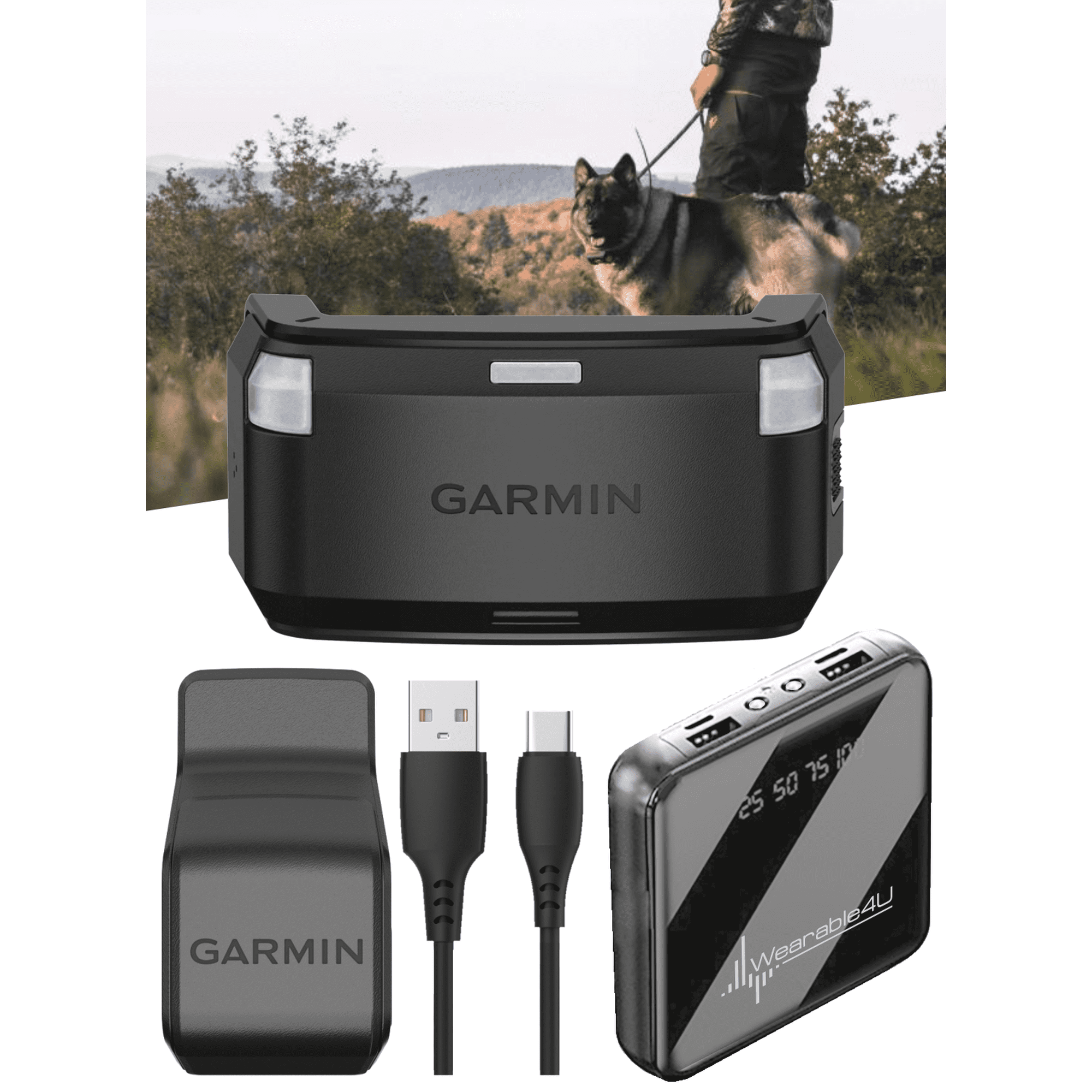 Garmin Alpha LTE Hiking Hunting Dog Tracker 010-02847-00 with Power Bank Bundle