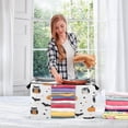 thumbnail image 5 of Foldable Clothes Storage Bags Clothes Organizer Bin with Clear Windows for Clothes Bedding Owls and Pumpkins, 5 of 6