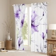 thumbnail image 3 of jejeloiu Country Floral Curtains Pack of 2 (42x84 Each),Natural Plant Curtains Blackout,White Purple Bedroom Curtains For Adults,Luxury Bedroom Decor, 3 of 6