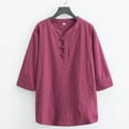 thumbnail image 2 of MIXUE Shirts For Men Summer Solid Color Round Neck Short Sleeve Casual Pullover Tops Tshirts Activewear,Red,XL, 2 of 3