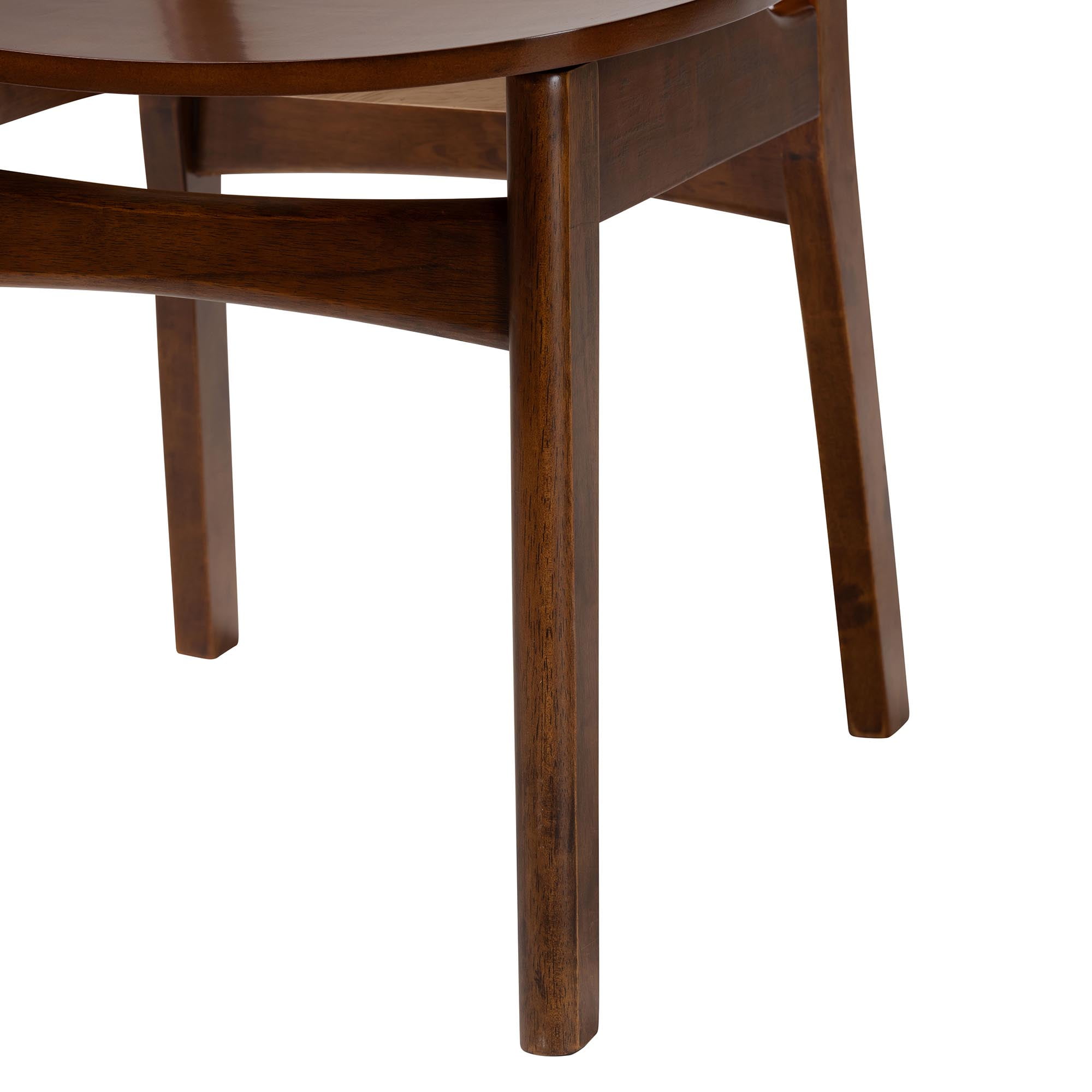 Baxton Studio Linnet Mid-Century Dining Set, 5-Piece, Walnut Brown