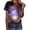 Grey, variant on Spring Tops for Women Galaxy Starry Sky Pattern Round Neck Loose Short Sleeved T Shirts for Women Black