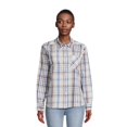 thumbnail image 2 of Time and Tru Women's Button Down Flannel Shirt with Long Sleeves, Sizes XS-3XL, 2 of 5