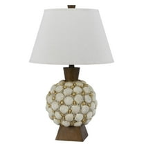 25" Height Resin Table Lamp in Shell-Color:Off White,Finish:Shell,Shape:Round,Style:Lodge,Wattage:150W
