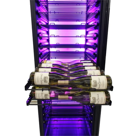 Vinotemp - 141-Bottle Single Zone Wine Cooler with Backlit Panel - Black