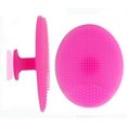 thumbnail image 5 of Cepillo de limpieza facial purificante facial de silicona suave de 2 piezas para exfoliar y masajear para limpiar los poros (rosa + verde) ER, 5 of 5