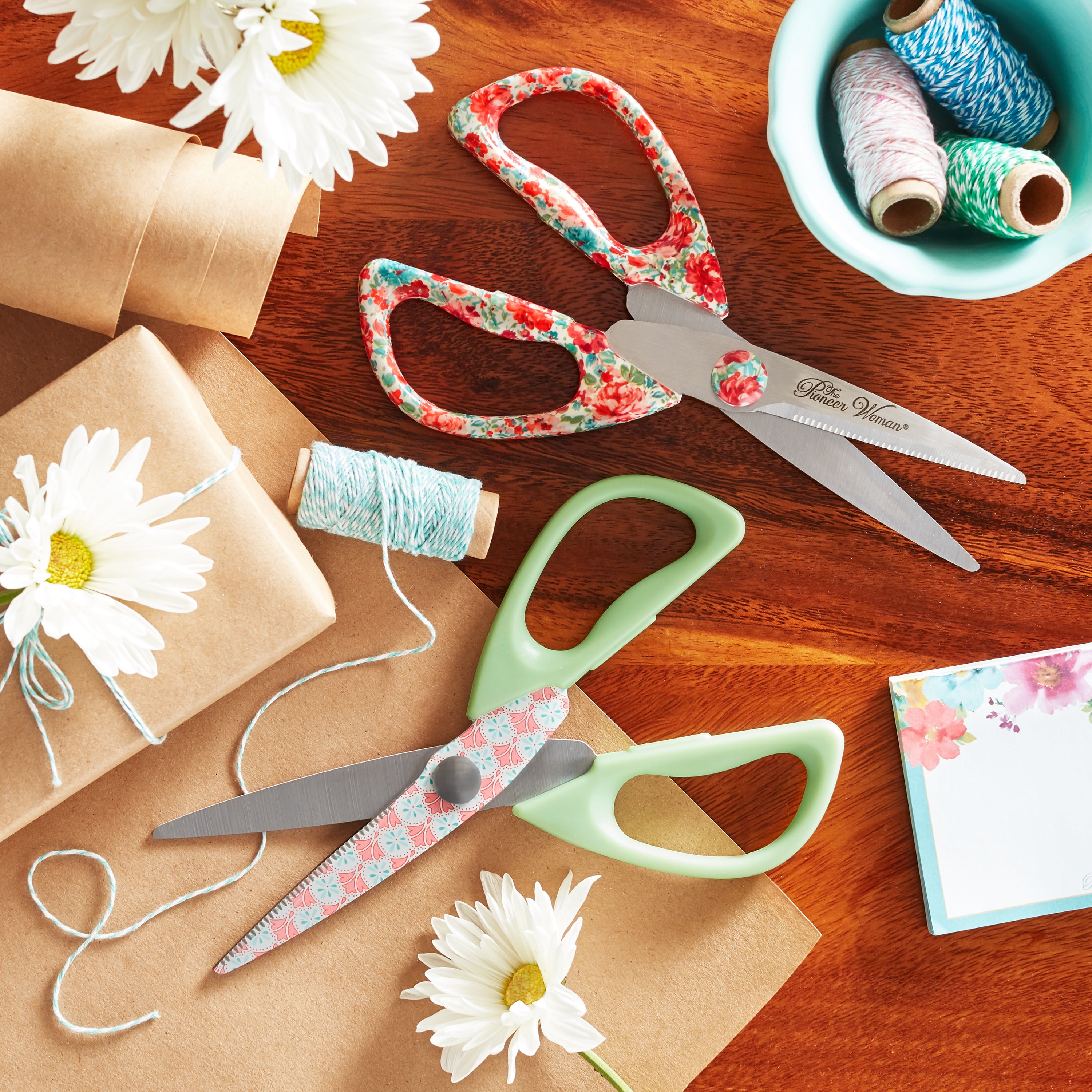 The Pioneer Woman 2-Piece All-Purpose Shears Set, Stainless Steel, Gorgeous Garden Pattern