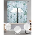 thumbnail image 2 of Coastal Starfish Swag Kitchen Curtains Sets for Windows 24 Inch Length, Nautical Coral Tropical Fish Seashells Short Window Curtain Panels Swags Valances and Tiers 3 Piece Set for Cafe/Dining Room, 2 of 5