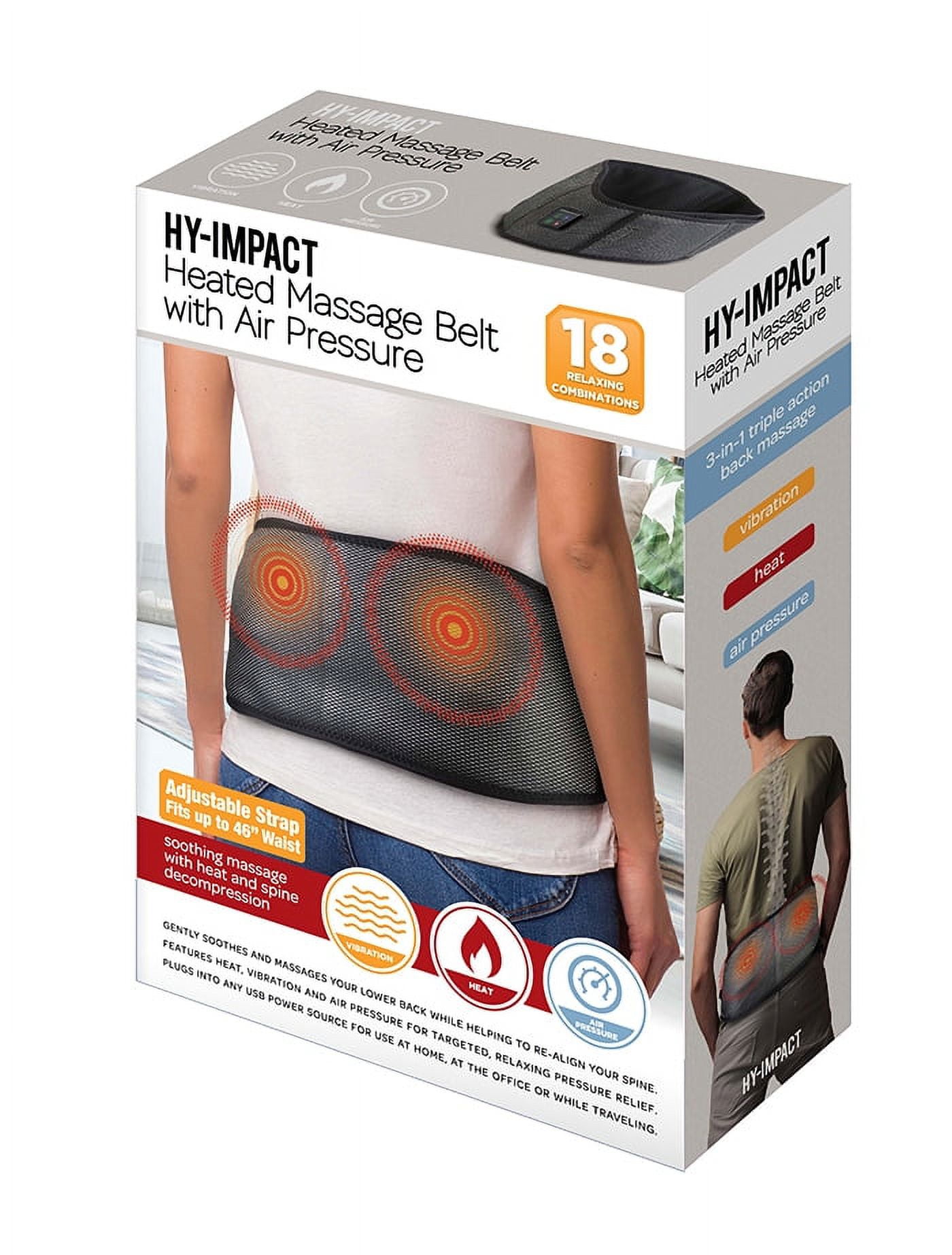 HY-IMPACT Heated Back Massager Belt, Back Pain Relief Belt with