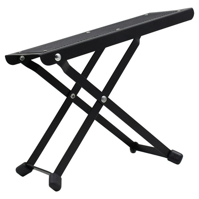 TABLZONE 1Pcs Classic Design Wooden Iron Guitar Foot Stool for Musicians 9.8X4.0X0.9In