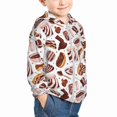 thumbnail image 2 of Kids Zip Up Hoodie for Boys Girls Toddler - Chocolate Cream Bread Print Lightweight Long Sleeve 4T Boys Girl Clothes, Sun Protection Windproof Jackets Hoodie Sweatshirt, 2 of 7