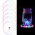 thumbnail image 1 of Posavasos LED para bebidas, 6 piezas, luces para botellas de licor, posavasos con pegatinas LED, posavasos con luz Flash, 1 of 8