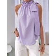 thumbnail image 5 of Women'S Tank Tops High Necked Ruffle Striped Tie Sleeveless Blouse Top XXL, 5 of 9
