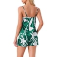thumbnail image 3 of Conjunto de Lounge de Satén para Mujeres INSPIRE CHIC, Camiseta Sin Mangas, Ropa de Noche, Pijamas, Talla XS, Verde, 3 of 6