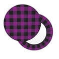 thumbnail image 7 of Uemuo Purple Black Plaid Pattern Round Bar Stool Seat Covers Washable Stool Cushion Slipcover Elastic Bar Chair Covers-12 inch, 7 of 7