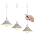 thumbnail image 1 of FSLiving Adjustable Height Remote Control J-Type Track Pendangt Light with E26 Silver Socket Retro Decoration Industrial Factory Grey Lamp Dimmable Color Changing for Kitchen,Customizable - 3 Lights, 1 of 9