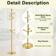 thumbnail image 4 of SDJPOI 72" Modern Stainless Steel Coat Rack with Painted Finish, Removable Brackets & Solid Wood Reinforcement（Gold), 4 of 7