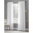 thumbnail image 2 of Pure White Sheer Curtains 108 inches Long 2 Panels Set Solid Color Tiers Sheers Rod Pocket Small Window Short Curtains for Kitchen Cafe, Each 52" W x 108" L, 2 of 7
