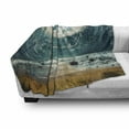 thumbnail image 3 of Saying Soft Flannel Fleece Blanket, Valentines Day Themed Composition Love Message and Waves at the Ocean Illustration, Cozy Plush for Indoor and Outdoor Use, 50" x 70", Multicolor, by Ambesonne, 3 of 6