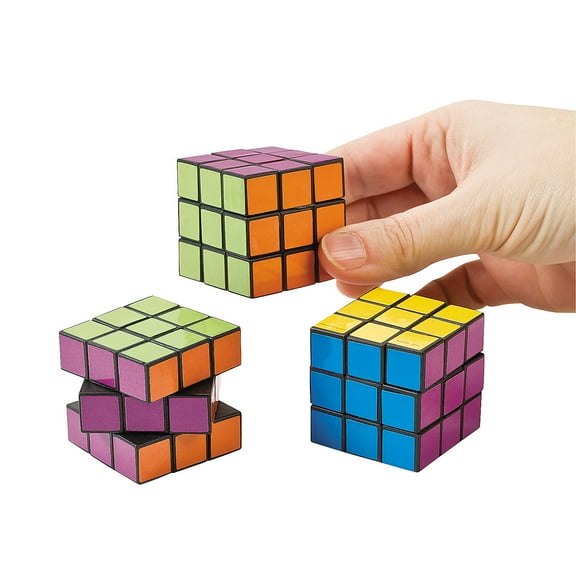 Fun Express - Mini Brights Magic Cubes for Spring - Toys - Games - Puzzle Games & Mind Teasers - Spring - 12 Pieces
