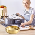 thumbnail image 4 of Amzcrzy Kitchen gadgets, Kitchen Appliances, Ramen Bowls Soup Bowls Stainless Steel Serving Bowls Noodles Soba Noodles Instant Noodles Pasta Salad Grains Stainless Steel Cold Noodle Bowl, 4 of 6