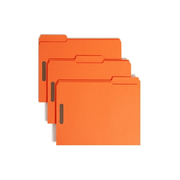 Smead Fastener Folders Reinforced Tabs Orange 50/BX Letter (12540)