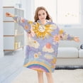 thumbnail image 5 of FORMRS Wearable Blanket Hoodie with Sleeves for Kids Cozy Flannel Sweatshirt, Purple Clouds, 5 of 7