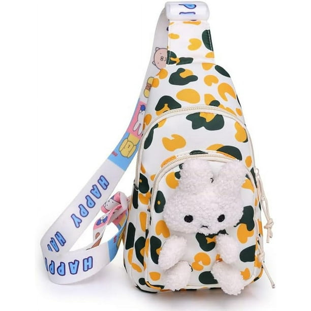 Kids Sling Bag Kids Backpack Kawaii Bag Kids Travel Bag Chest Bag Kids Crossbody Bag Mini Backpack for Girls Green
