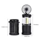 thumbnail image 3 of Linterna LED para acampar con ventilador incorporado | Luz portátil plegable para exteriores, emergencias, cortes de energía, patios, picnics | 360° Brillante No Deslumbrante | Negro | 8.7x14.1cm, 3 of 7