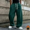 thumbnail image 3 of Dwellite Baggy Sweatpants Men Wide Leg Drawstring Oversized Casual Athletic Y2k Lounge Sweat Jogger Pants with Pockets Dark Green XL, 3 of 6