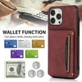 thumbnail image 4 of Nalacover Designed for Apple iPhone 15 Wallet Case with Credit Card Holder - Purse Premium PU Leather Flip Kickstand Shockproof Scratch Resistant Phone Case for iPhone 15 - Winered, 4 of 6